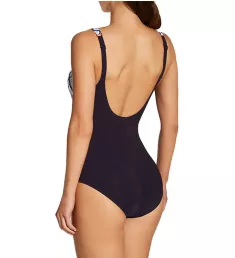 Blue Fan Elea Shaping One Piece Swimsuit