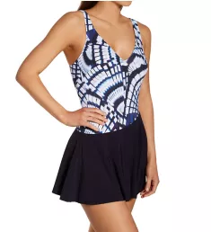 Blue Fan Sosana Shaping Swim Dress Blue Violet 44C