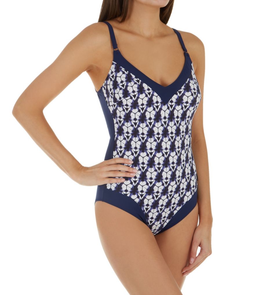 Blue Diamond Crush Wire Free One Piece Swimsuit-gs