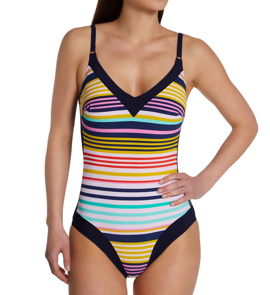 Miami Stripes Mabela Shaping One Piece Swimsuit-fs