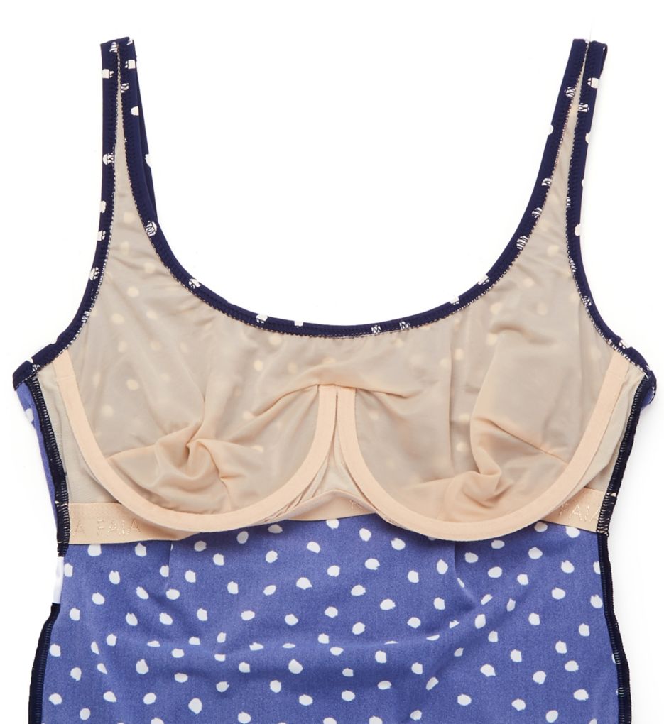 Blue Dots Marle Underwire One Piece Swimsuit-cs6