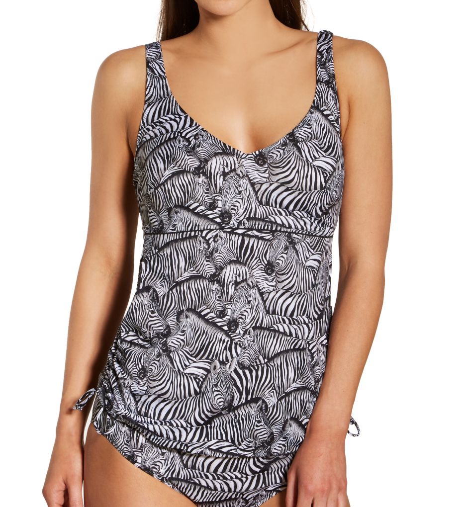 Zebra Love Malaika Underwire Tankini Swim Top-fs