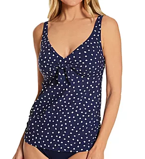 Blue Dots Alina Tankini Swim Top Dark Blue 36E
