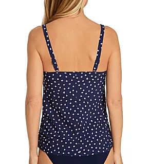 Blue Dots Alina Tankini Swim Top Dark Blue 36E