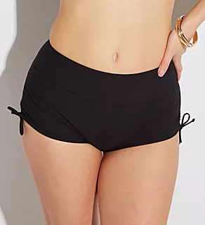 Front view of Rosa Faia Mix & Match Nora Short Swim Bottom Black XS