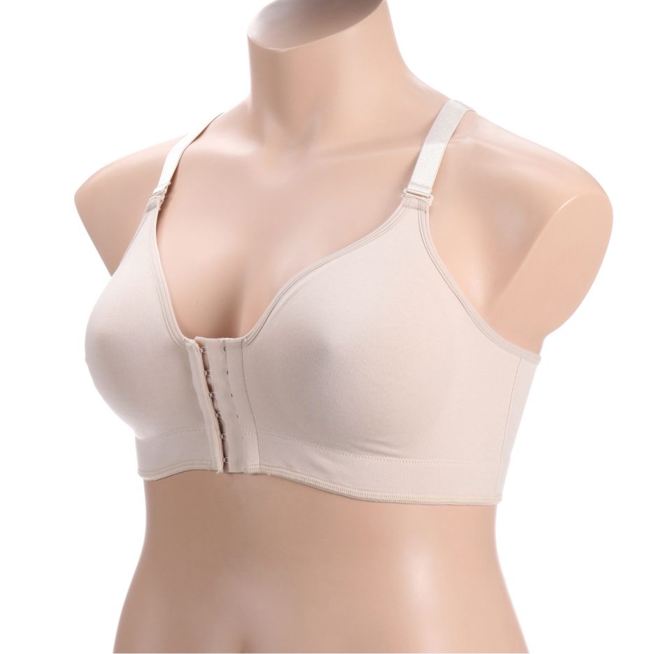 Women's Annette 10618 Post Surgery Softcup Front Close Racerback Bra (Nude  36C) 