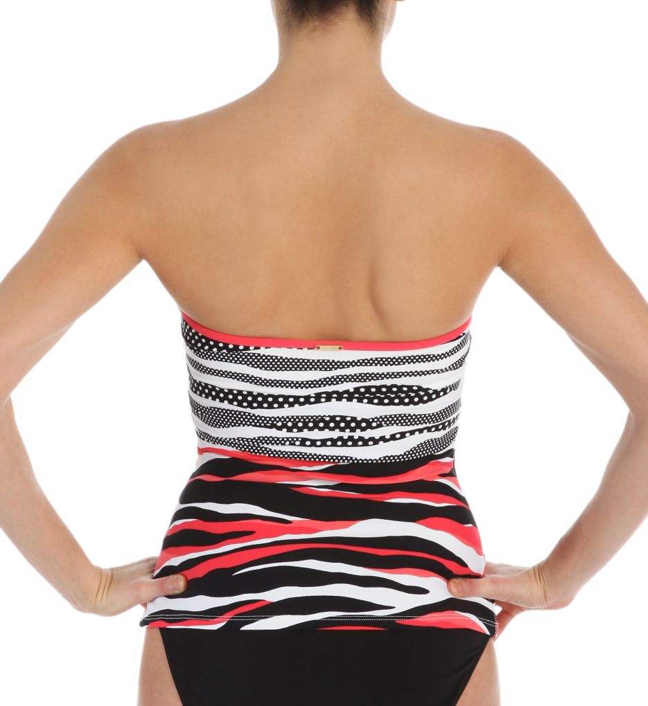 Zebra Dot Bandeau Tankini Swim Top-bs