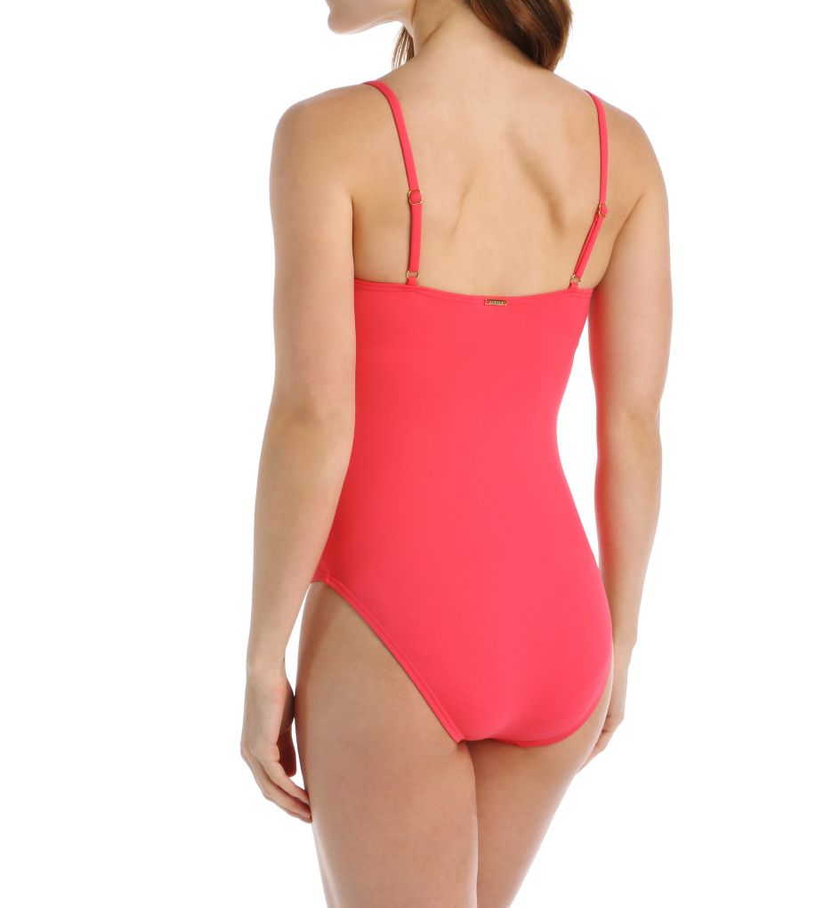 Solid Shirred One-Piece Swimsuit
