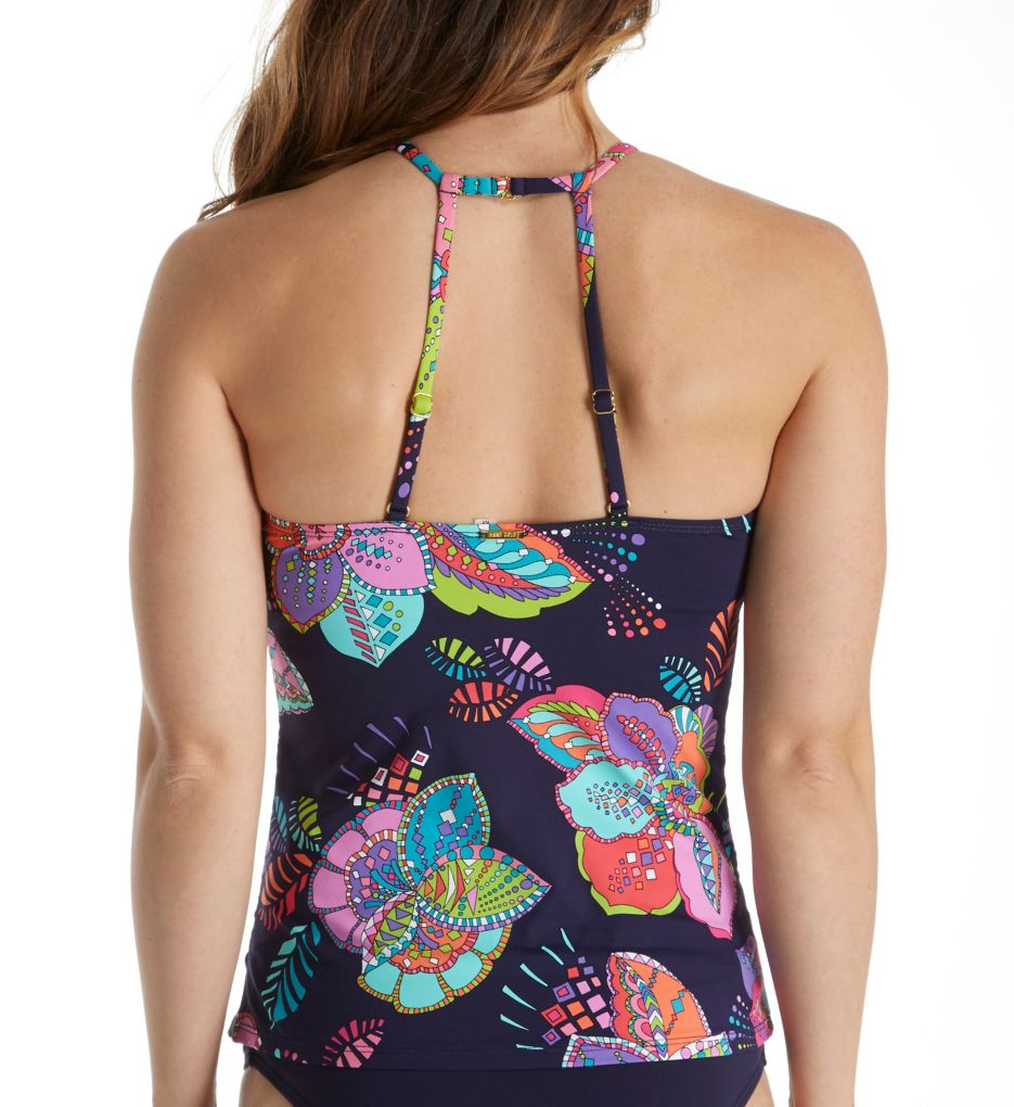 Cactus Floral High Neck Tankini Swim Top