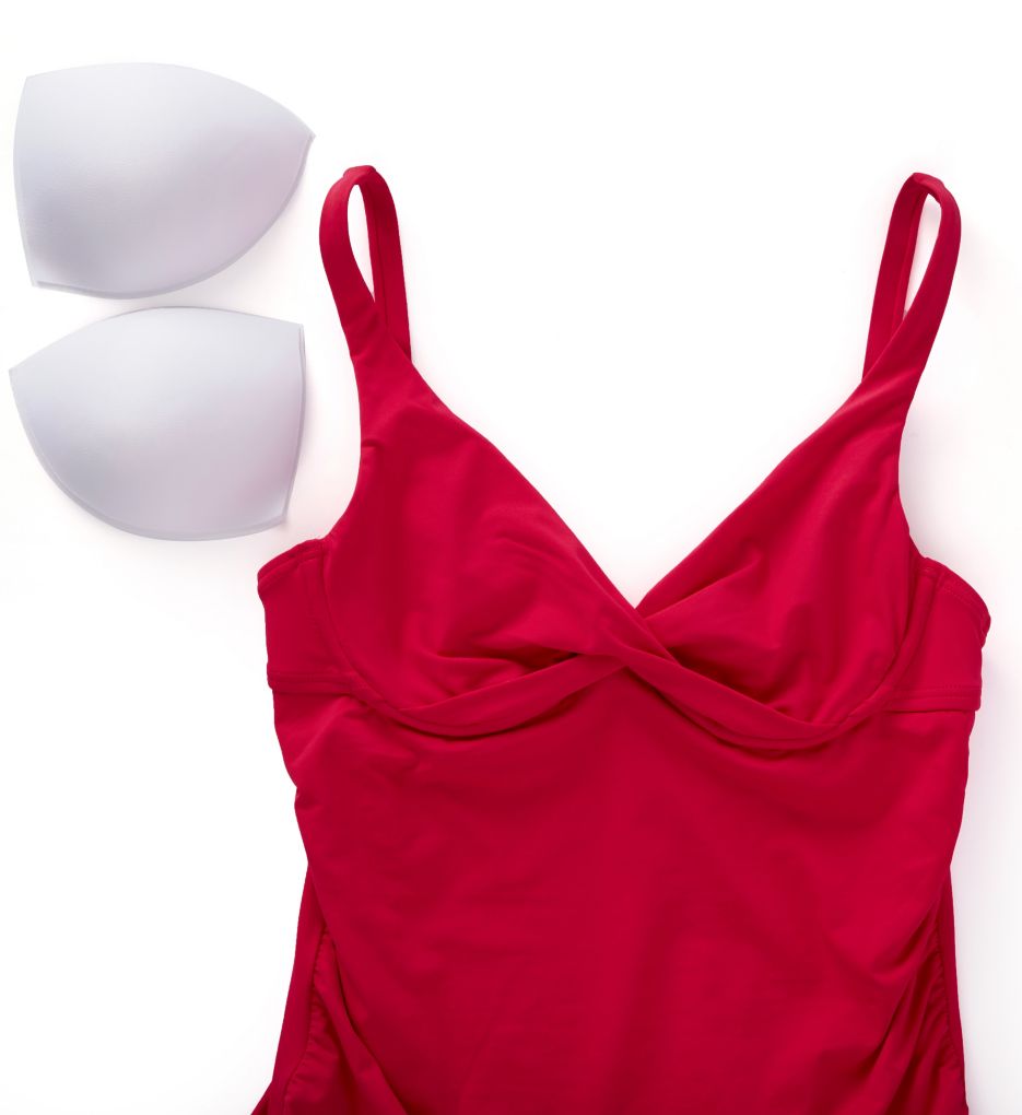 Live In Color Shirred Underwire Tankini Swim Top-cs2