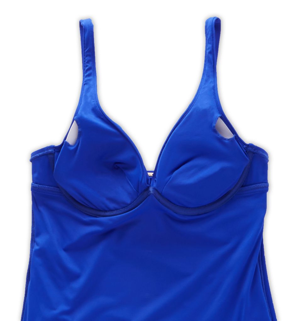 Live In Color Shirred Underwire Tankini Swim Top-cs4