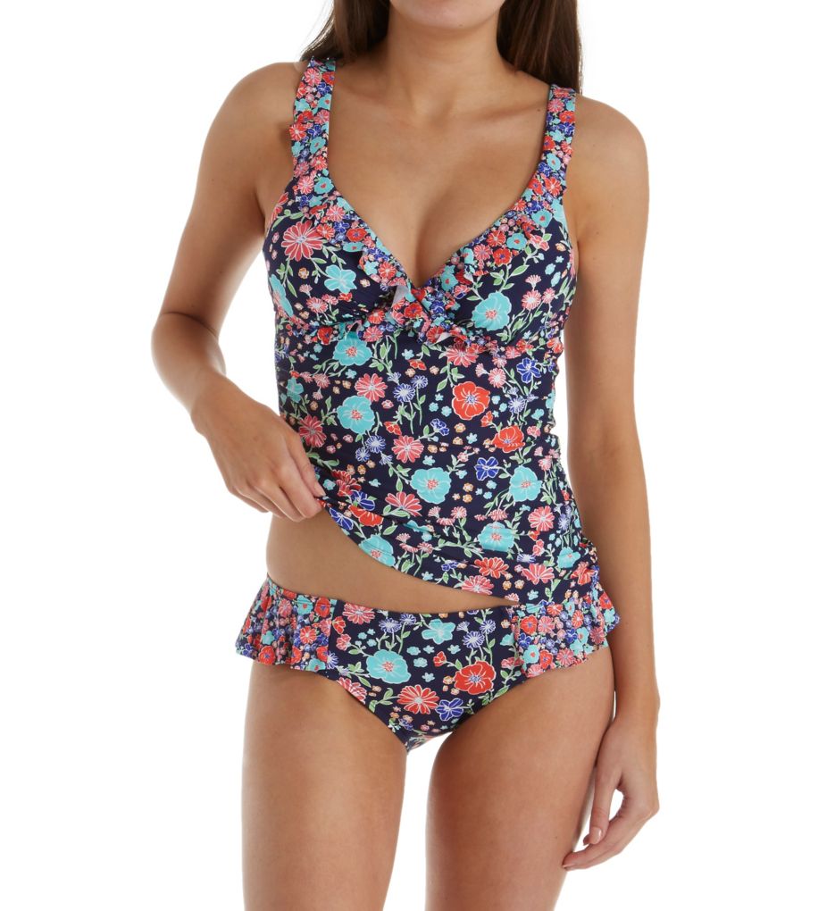 Lazy Daisy Flounce Underwire Tankini Swim Top-cs2