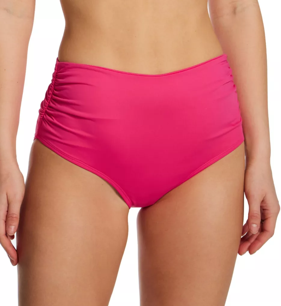 Live In Color Convertible Fold Bikini Swim Bottom Hot Pink S