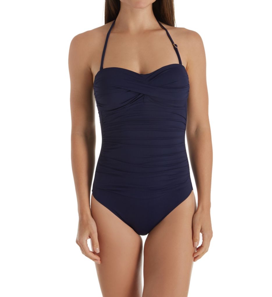 Live In Color Twist Bandini One Piece Swimsuit-fs