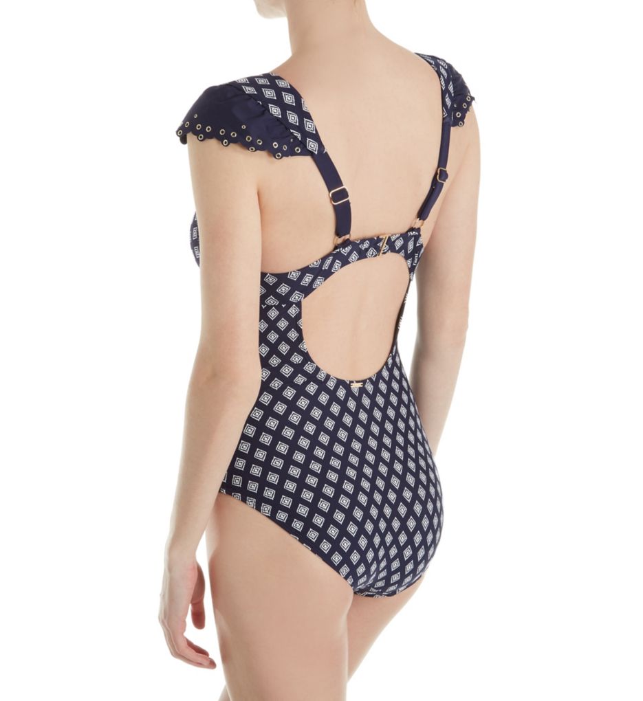 Eyelet It Go Twist Front One Piece Swimsuit