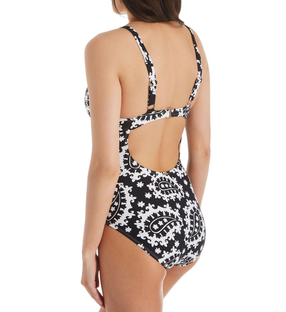 Riviera Paisley Underwire Twist One Piece Swimsuit-bs