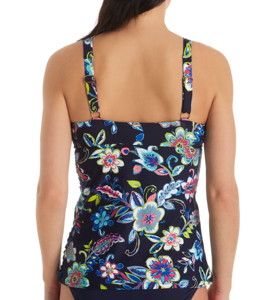 Holiday Paisley Piped Underwire Tankini Swim Top-bs