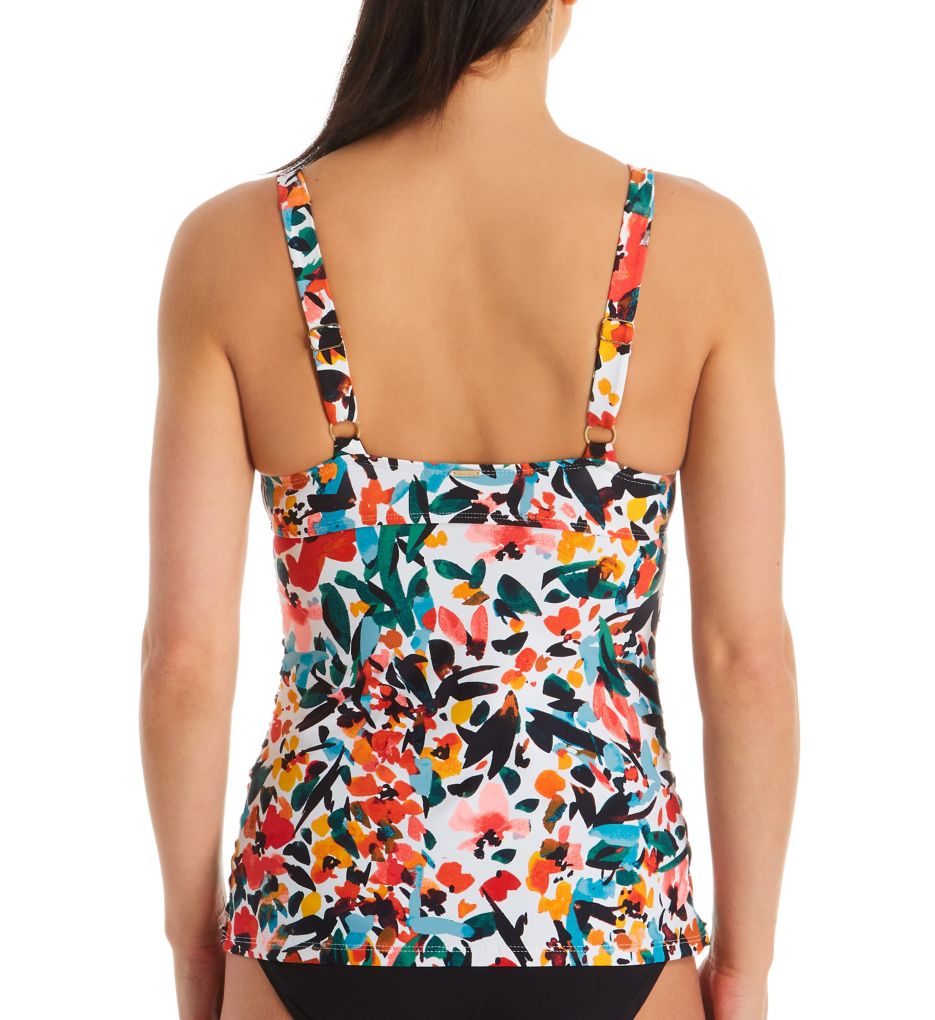 Sunset Floral Underwire Twist Tankini Swim Top-bs