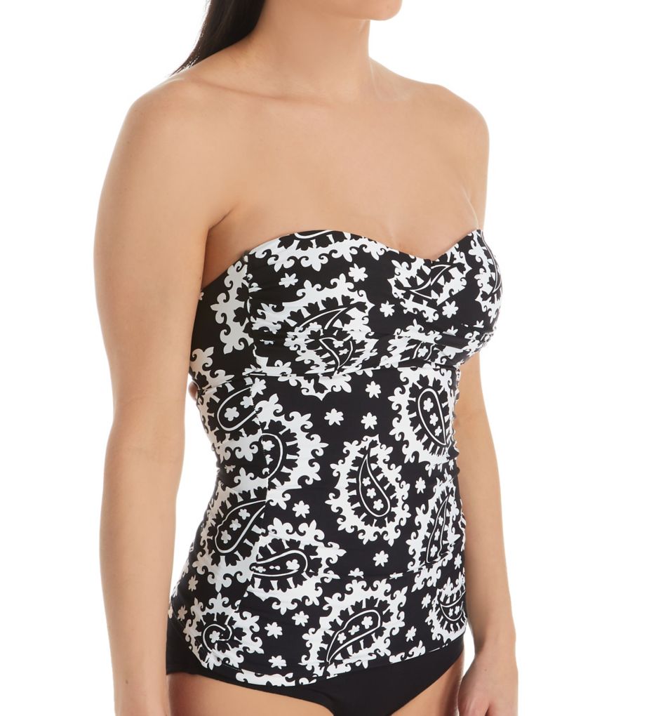 Riviera Paisley Twist Front Bandeau-kini Swimsuit-acs