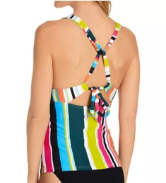 Clear Water Stripe Triangle Tankini Swim Top