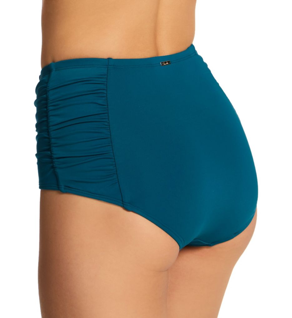 Live In Color Shirred High Waist Swim Bottom-bs