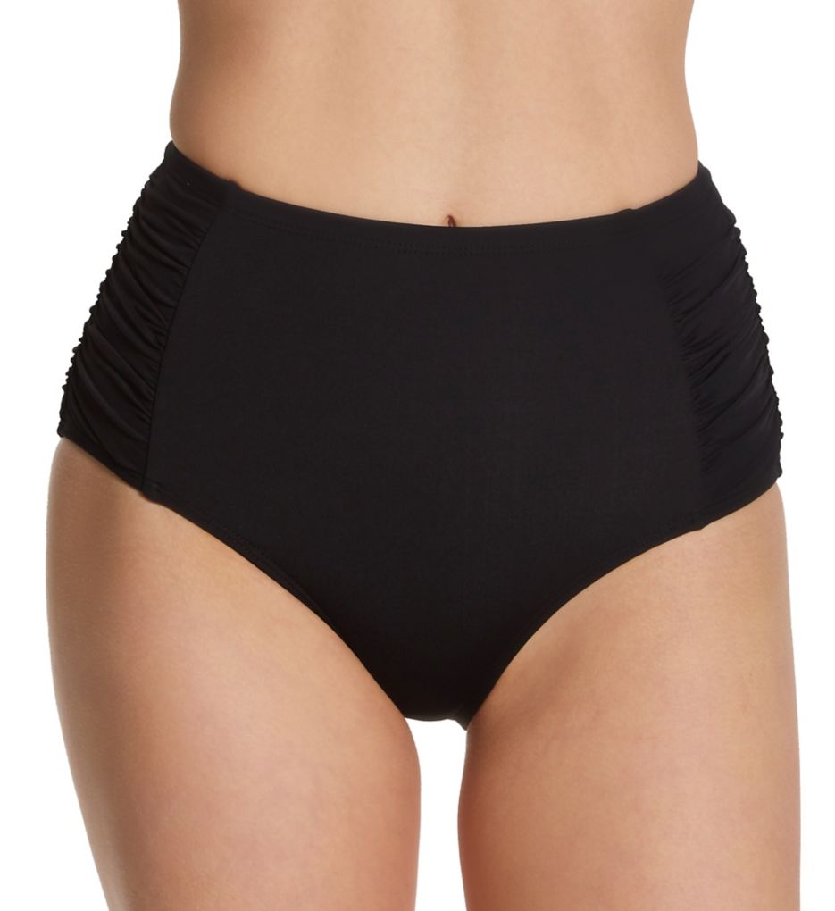 Live In Color Shirred High Waist Swim Bottom-fs