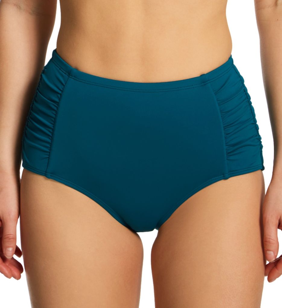 Live In Color Shirred High Waist Swim Bottom-fs