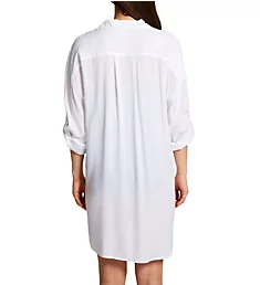 Live In Color Boyfriend Button Down Shirt Cover Up White XS/S