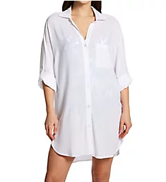 Live In Color Boyfriend Button Down Shirt Cover Up