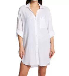 Live In Color Boyfriend Button Down Shirt Cover Up