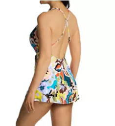 Kashmir Paisley Surplice Maillot Swim Dress