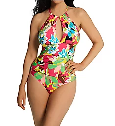 Cabana Party High Neck One Piece Swimsuit