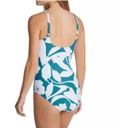 Mari Botanical Cut Out Twist One Piece Swimsuit