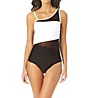 Anne Cole Meshing Around Shirred One Shoulder Swimsuit MO07101 - Image 1