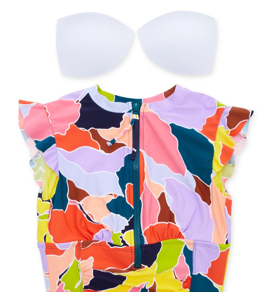 Petal Party Flutter Sleeve Zip One Piece Swimsuit-cs6