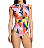 Anne Cole Petal Party Flutter Sleeve Zip One Piece Swimsuit MO07950 - Image 1