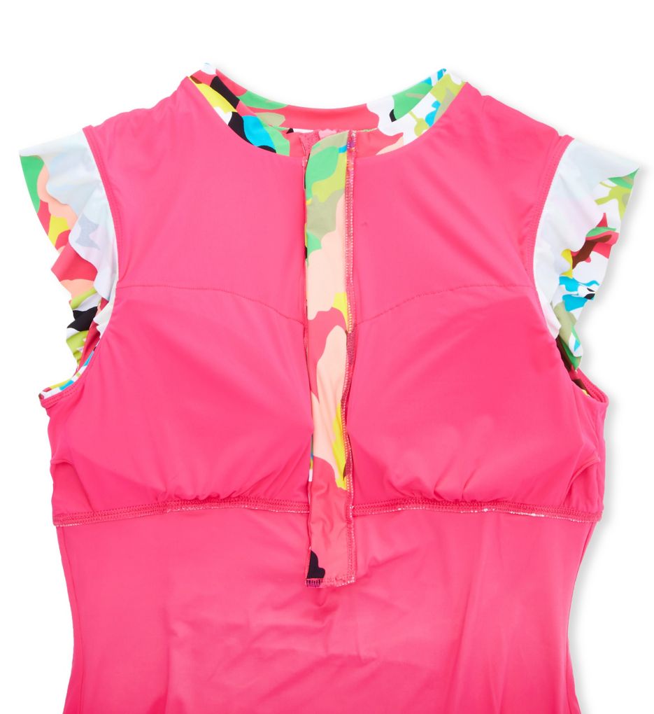 Anne Cole Cabana Party Flutter Zip One Piece Swimsuit MO07965 - Image 4