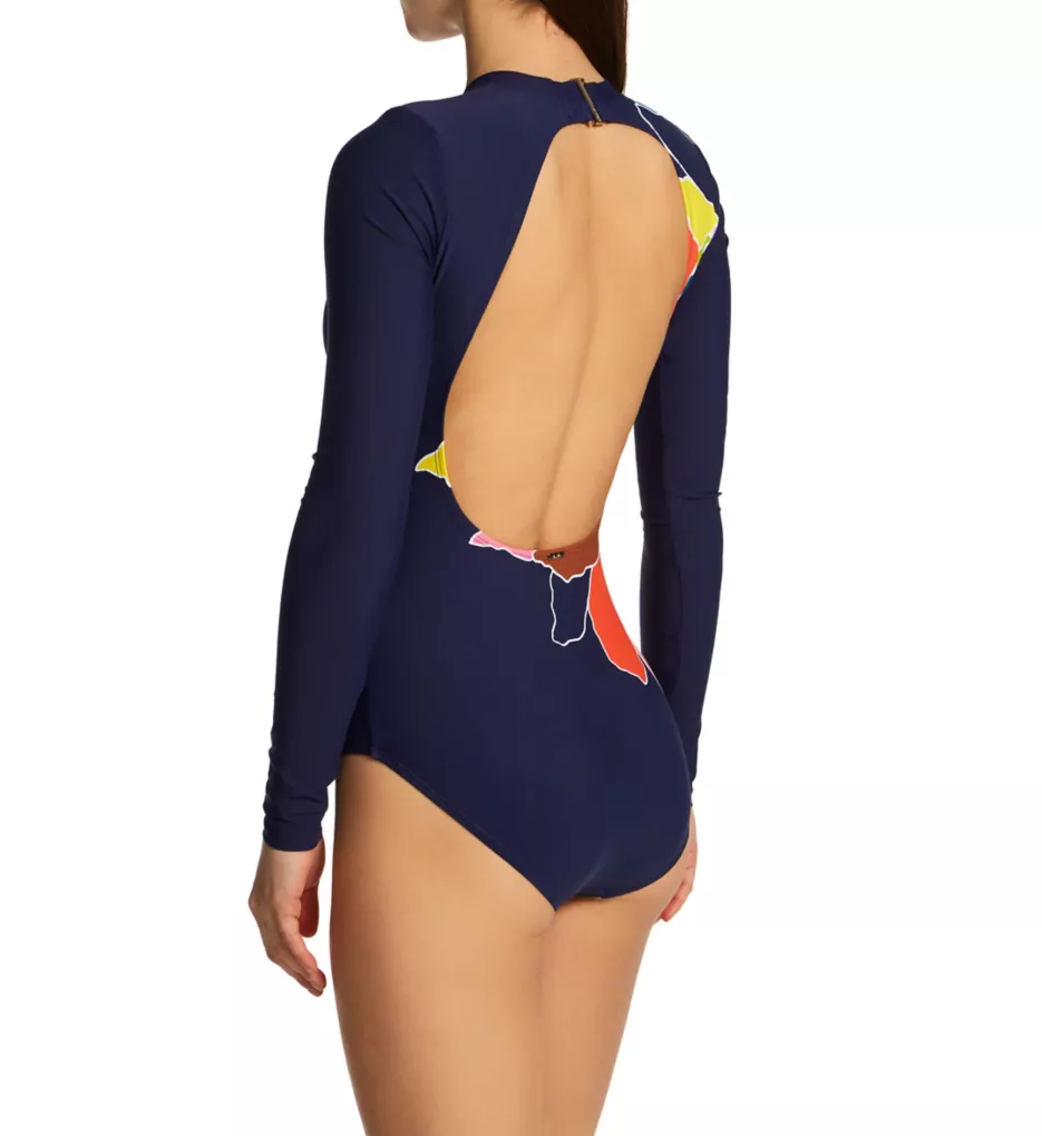 Petal Party Flutter Sleeve Zip One Piece Swimsuit