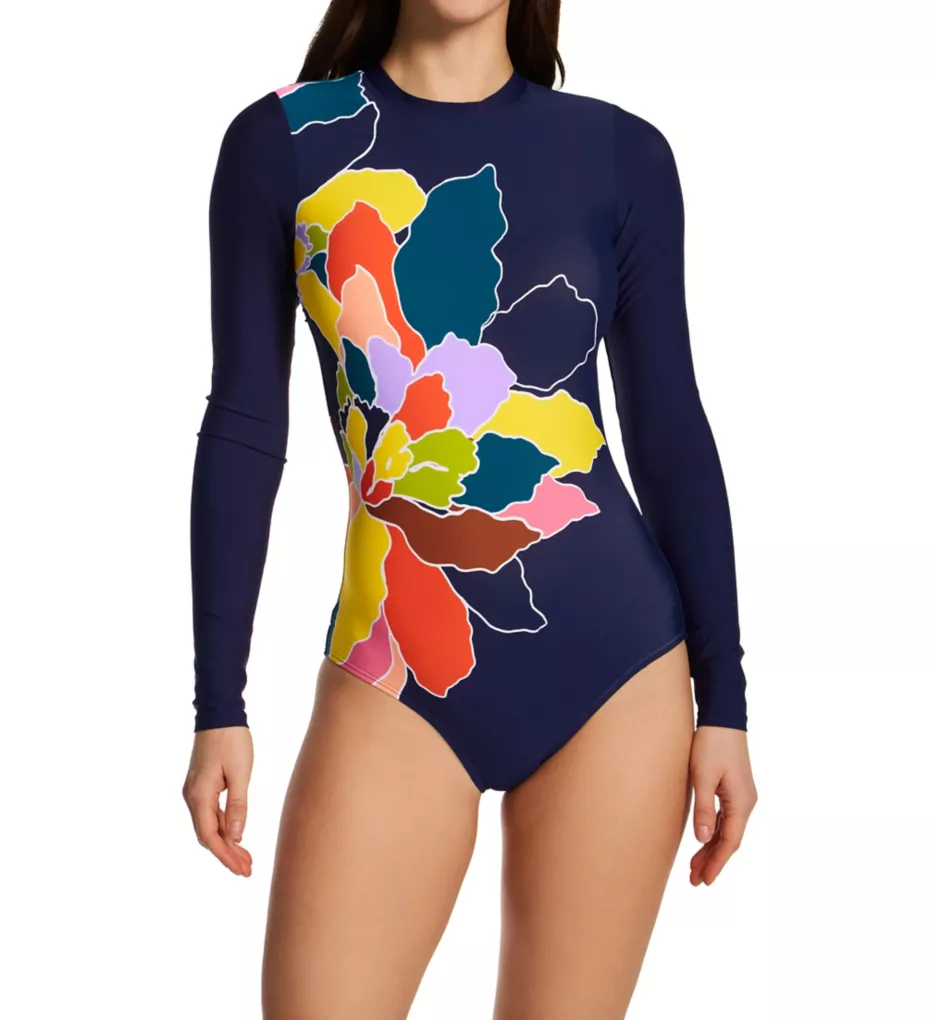 Petal Party Flutter Sleeve Zip One Piece Swimsuit