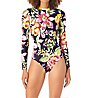 Anne Cole Tropical Bloom Long Sleeve One Piece Swimsuit