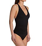 Live In Color V-Neck Crossback One Piece Swimsuit