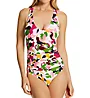 Anne Cole Camo Petal V-Neck Shirred One Piece Swimsuit MO09163 - Image 1