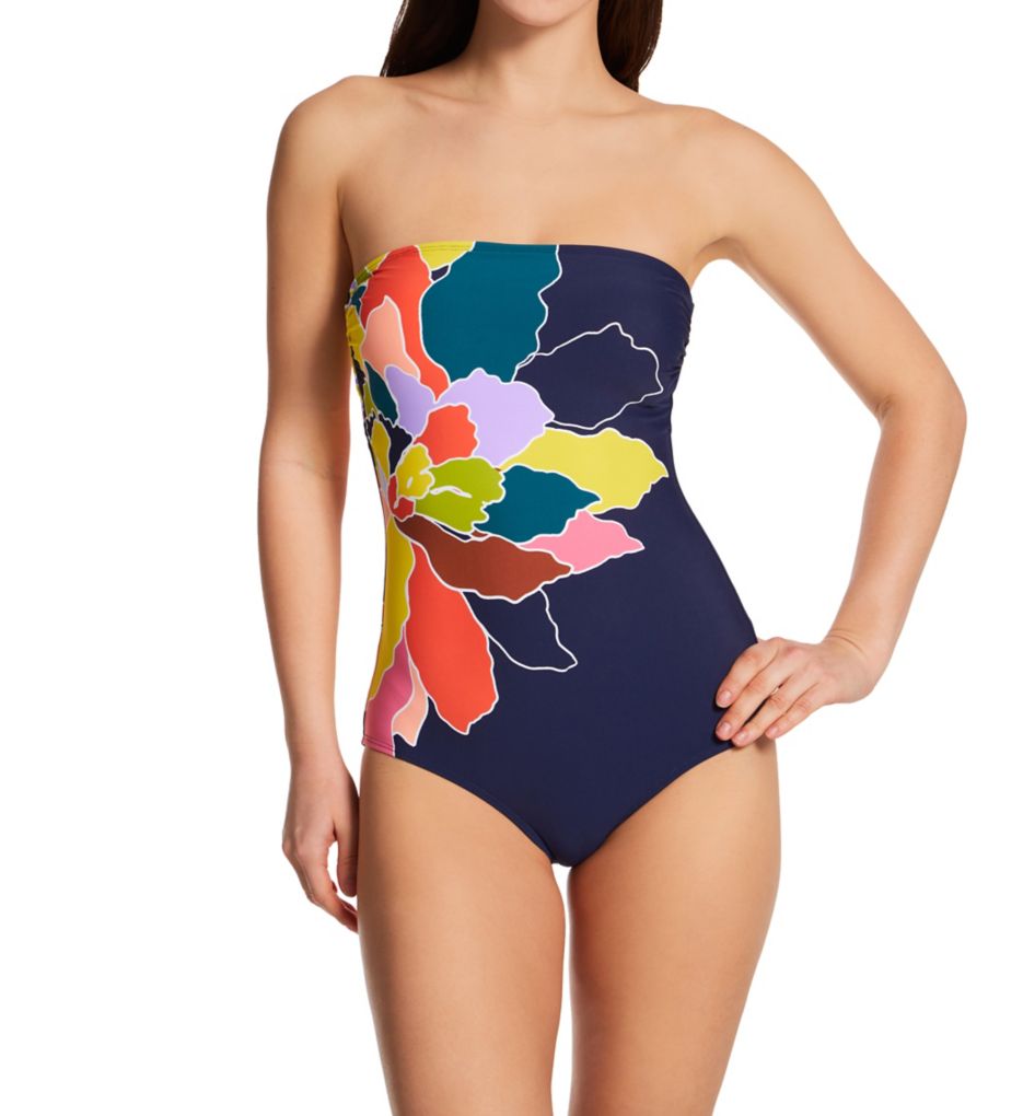 Amor y Besos Eco Multicolor Jade Strapless One Piece Swimsuit