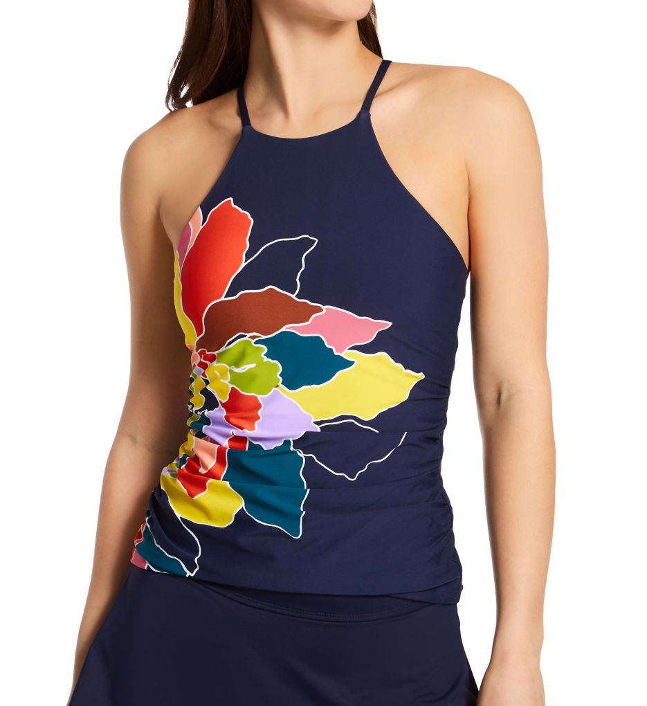 Petal Party High Neck Tankini Swim Top Multi M by Anne Cole