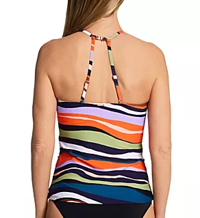 Sandy Waves High Neck Tankini Swim Top Multi XS