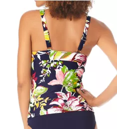 Tropical Bloom Twist Front Tankini Swim Top