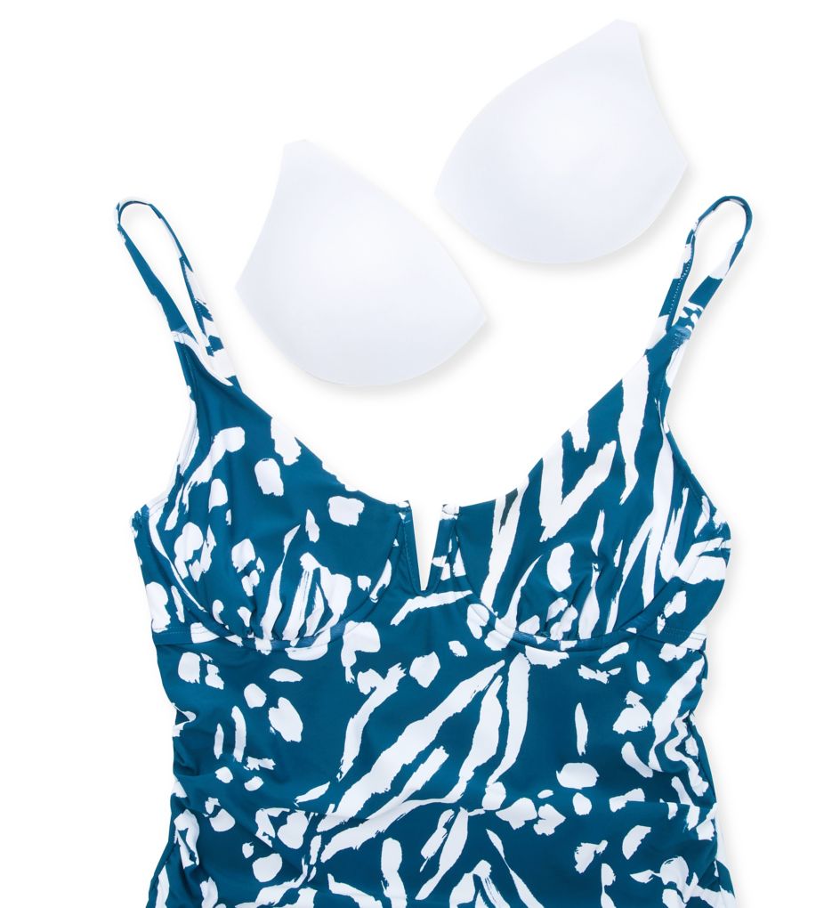 Jungle Fever V-Wire Elongated Tankini Swim Top-cs6