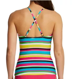 Lawn Chair Tab Front High Neck Tankini Swim Top