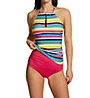 Anne Cole Lawn Chair Tab Front High Neck Tankini Swim Top MT29584 - Image 3