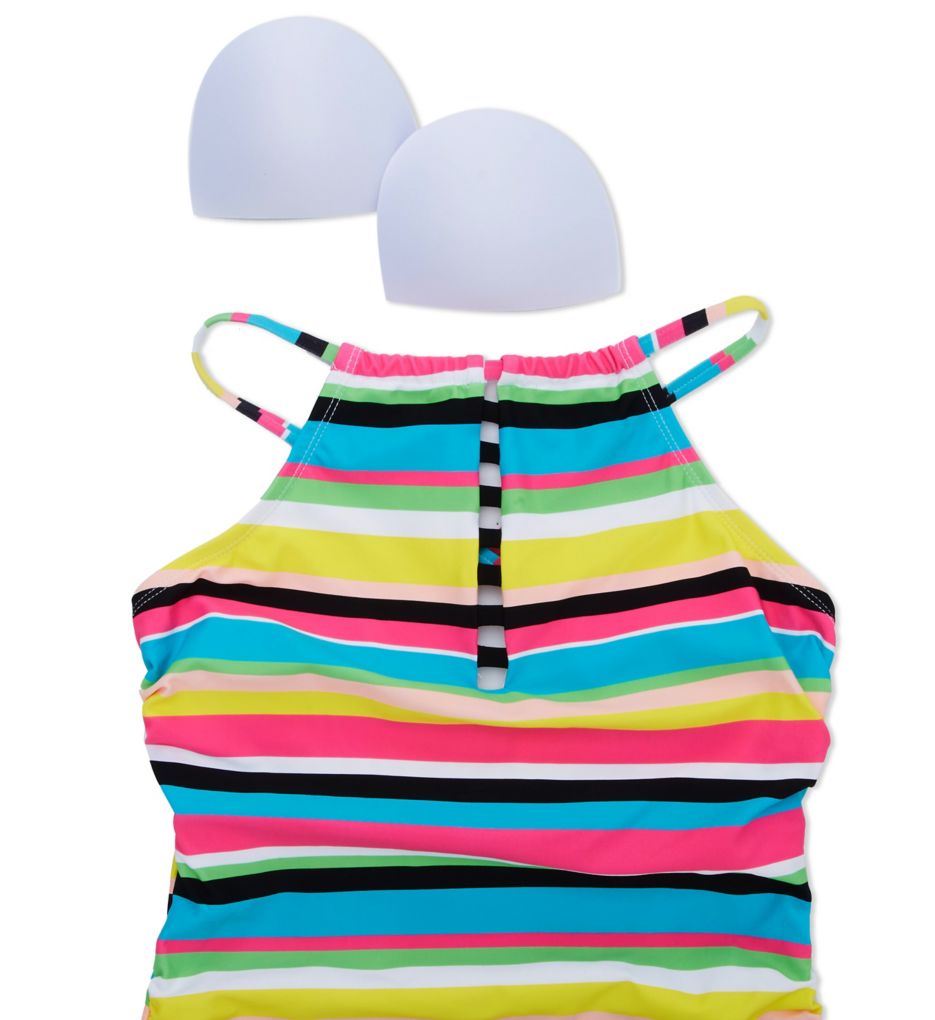 Anne Cole Lawn Chair Tab Front High Neck Tankini Swim Top MT29584 - Image 7